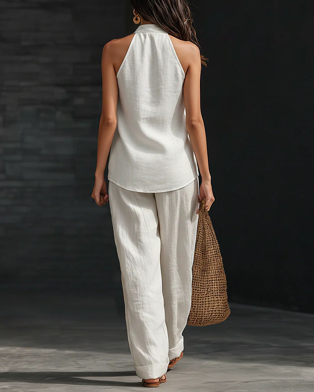 Zoe | Halter Top & Wide-Leg Pant Set